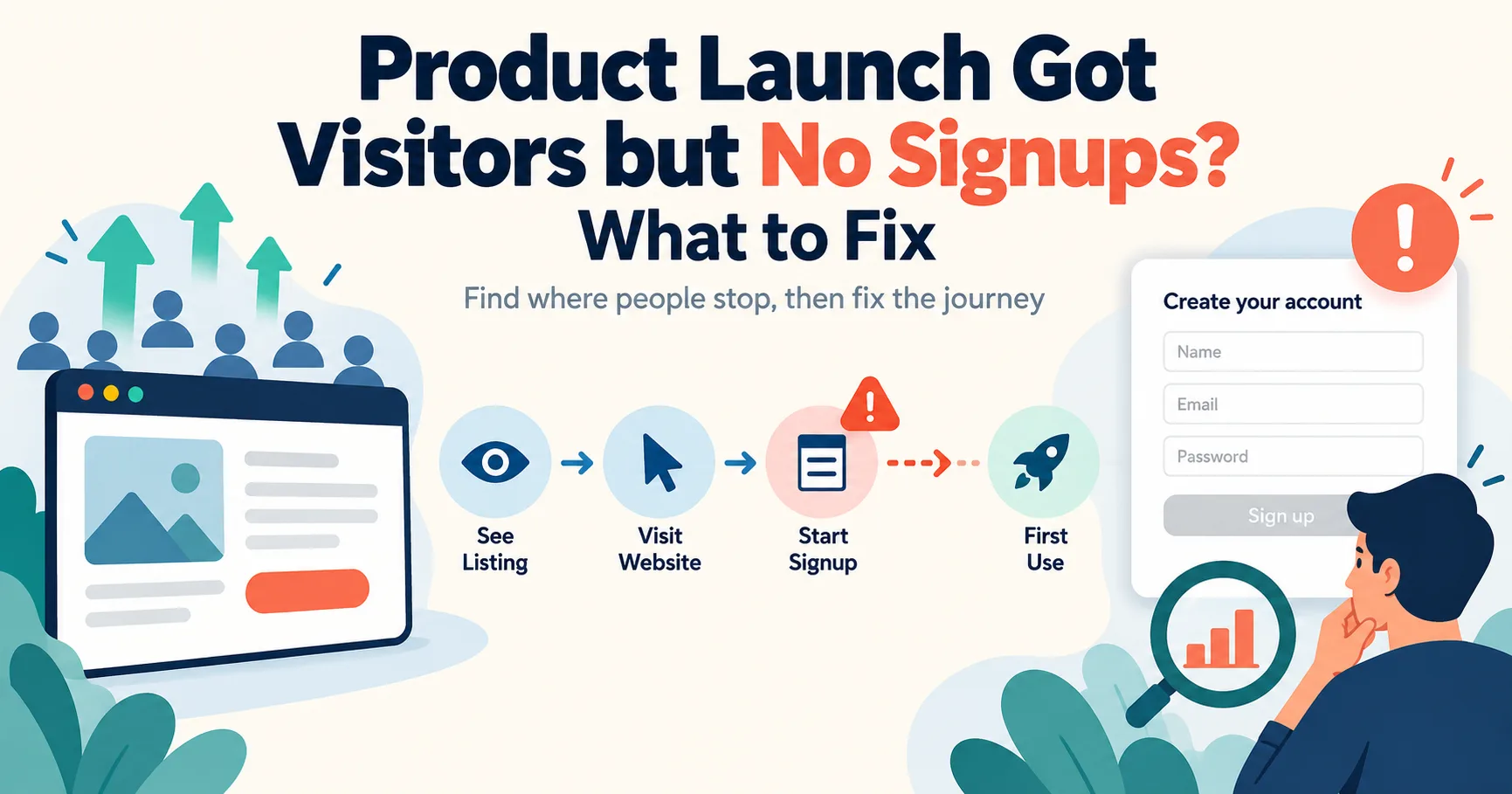 Product Launch Got Visitors but No Signups? What to Fix