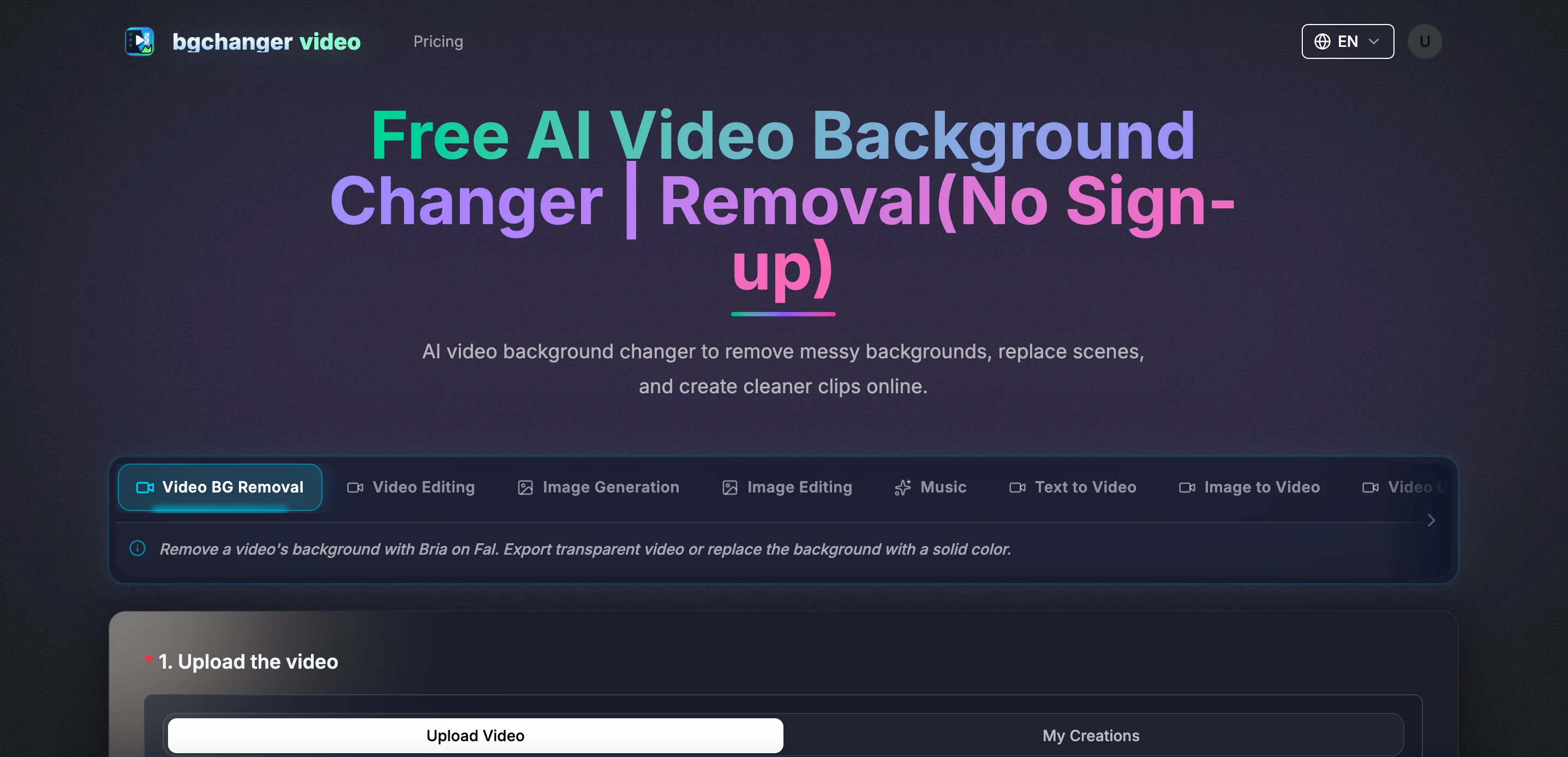 bgchanger.video screenshot 1
