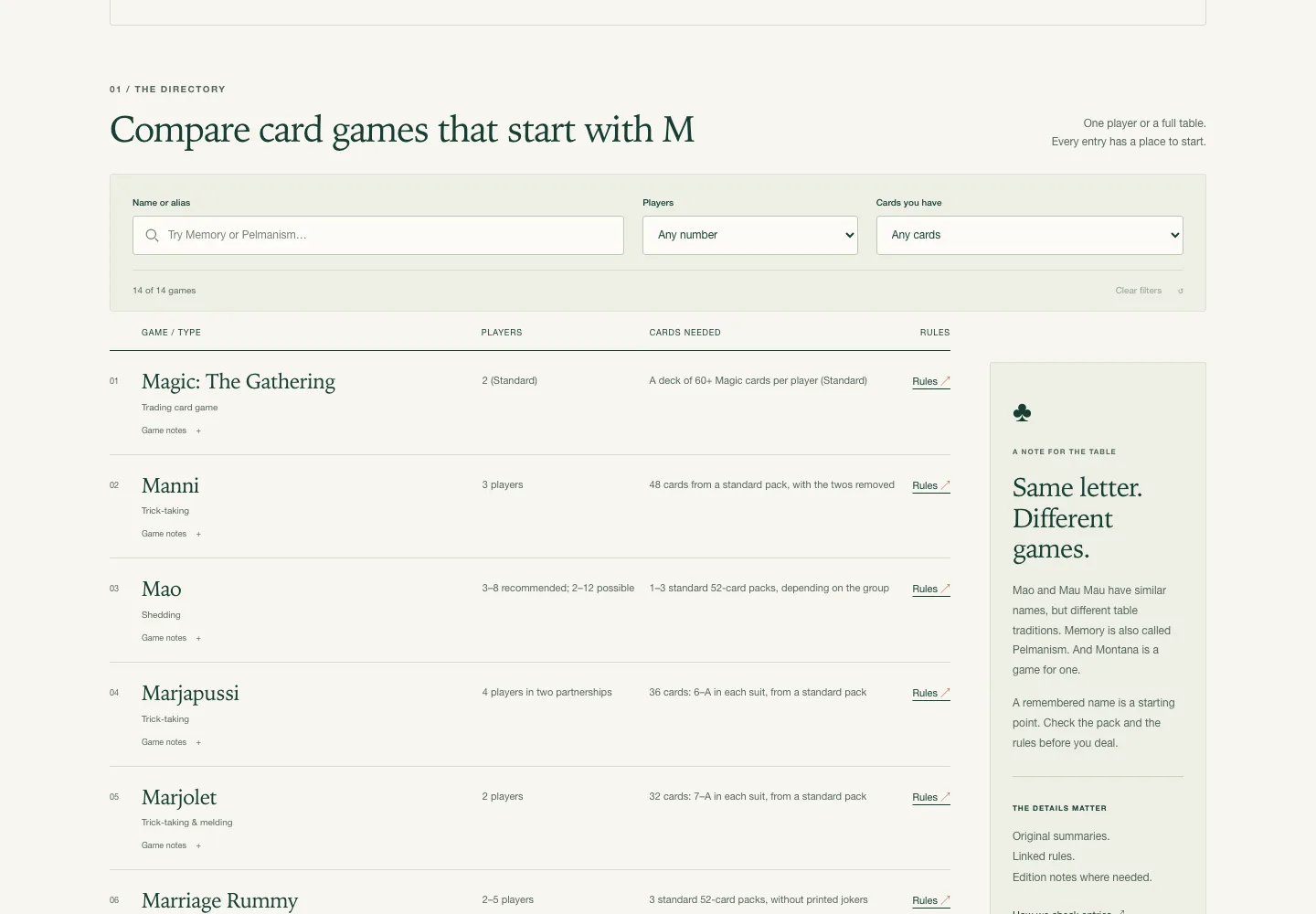 M Card Index screenshot 2