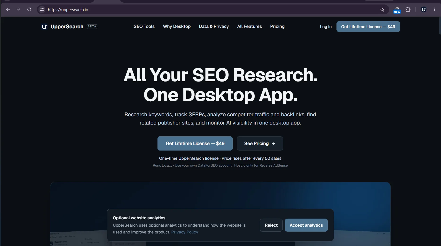 UpperSearch screenshot 2