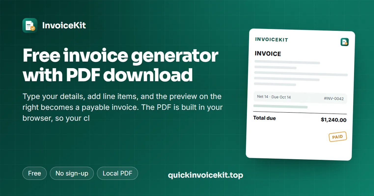 QuickInvoiceKit screenshot 2