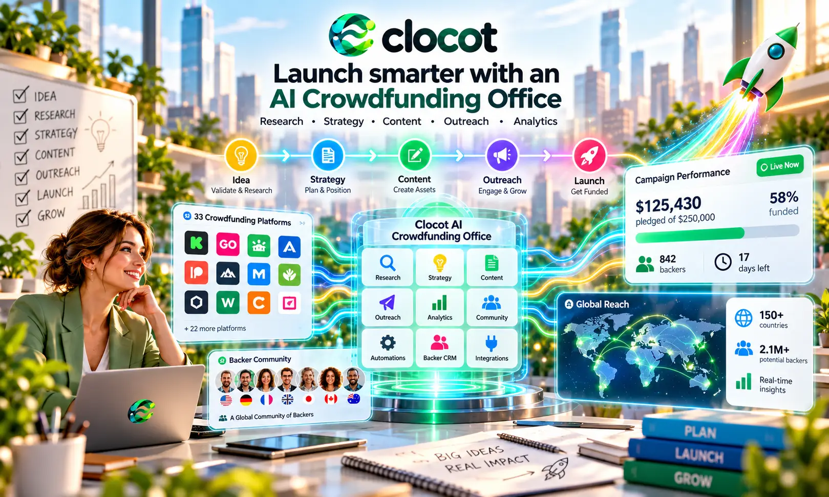 Clocot AI Crowdfunding Office screenshot 3