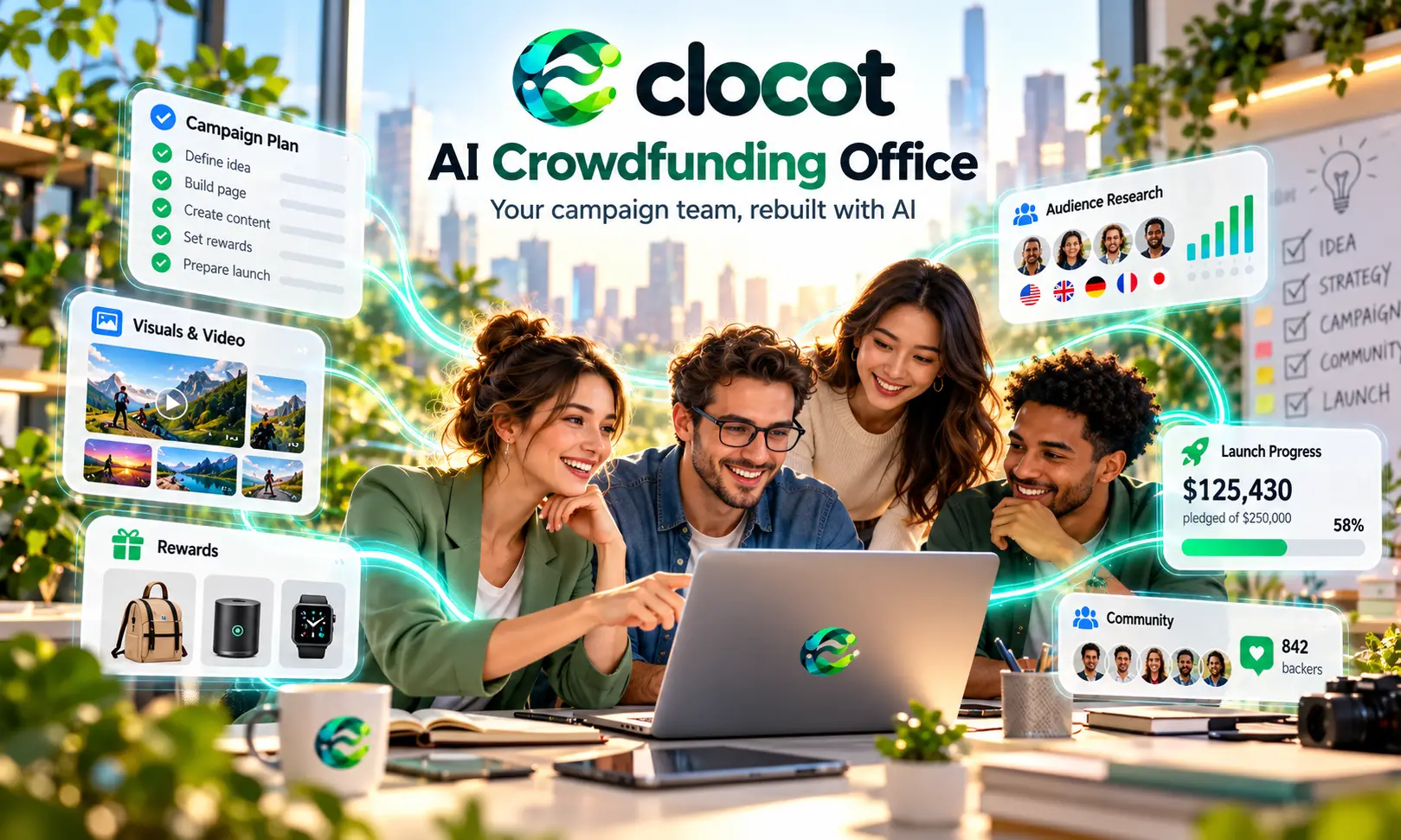 Clocot AI Crowdfunding Office screenshot 4