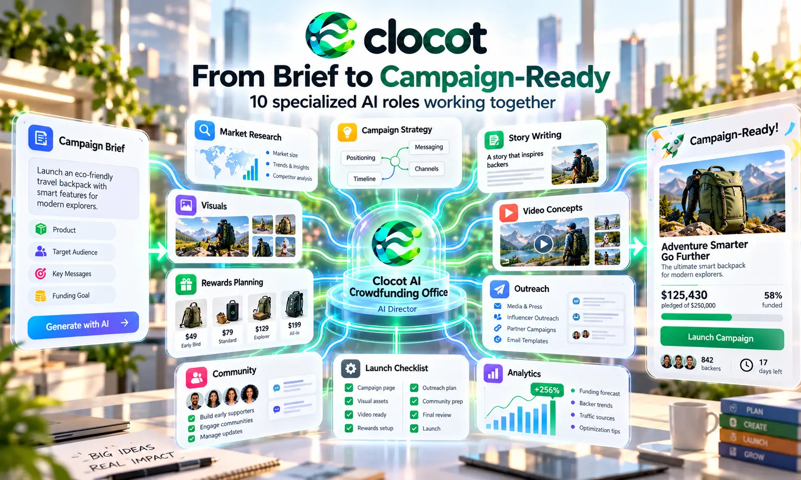 Clocot AI Crowdfunding Office screenshot 2