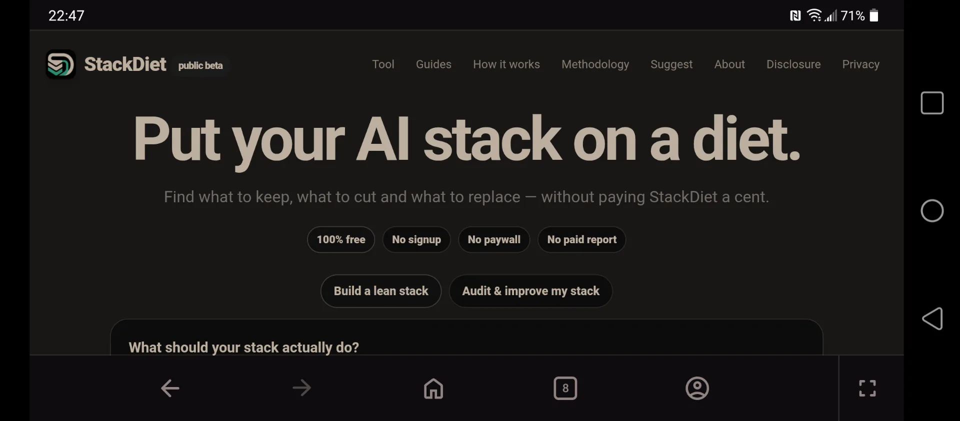 StackDiet screenshot 2