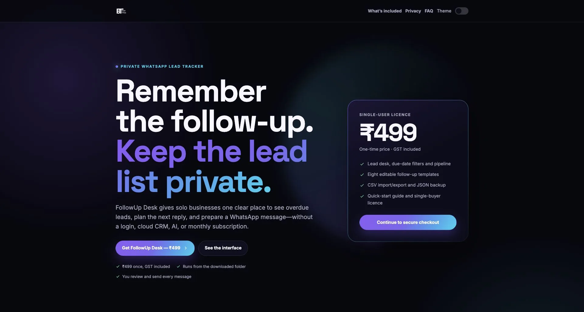 FollowUp Desk screenshot 1