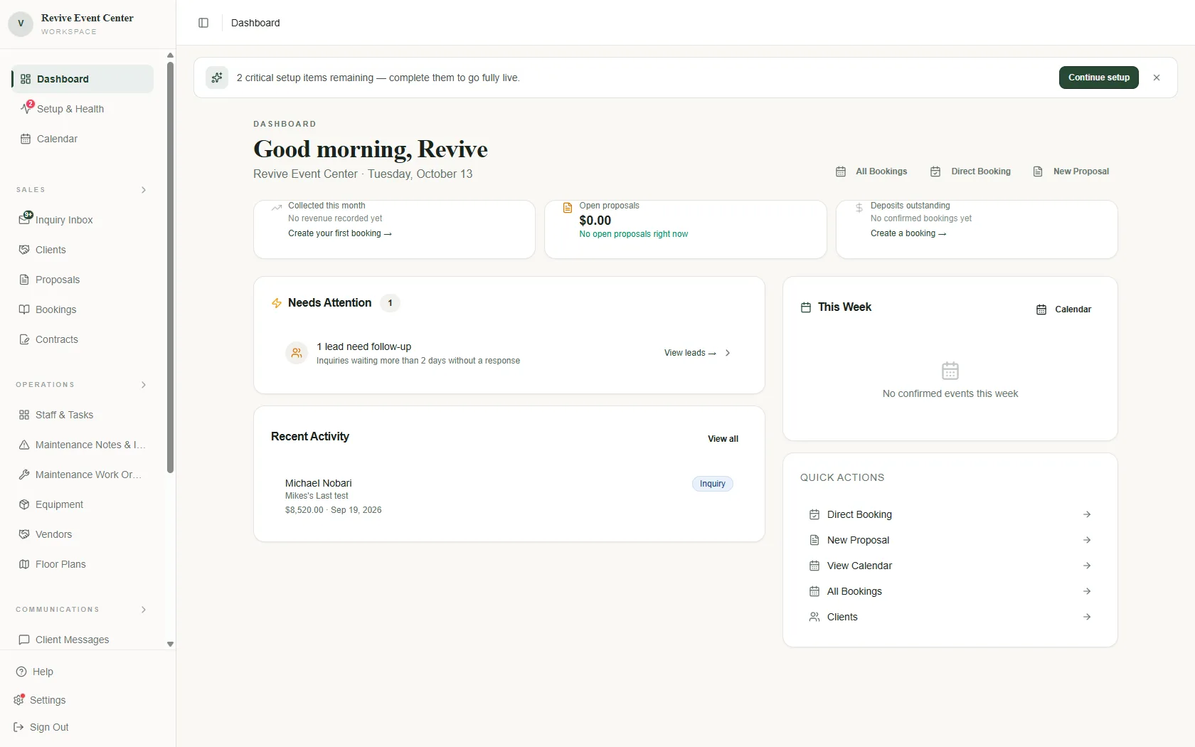 VenueOS screenshot 2