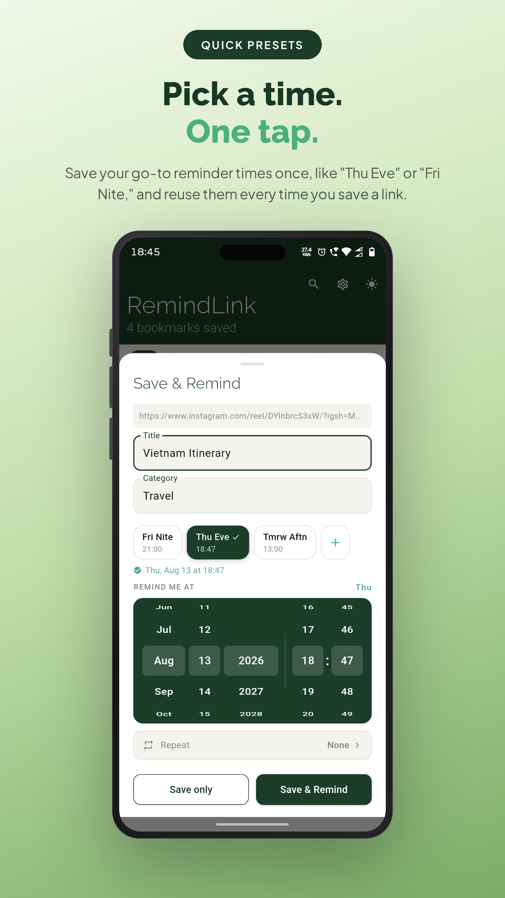 RemindLink: Bookmark Reminder screenshot 2