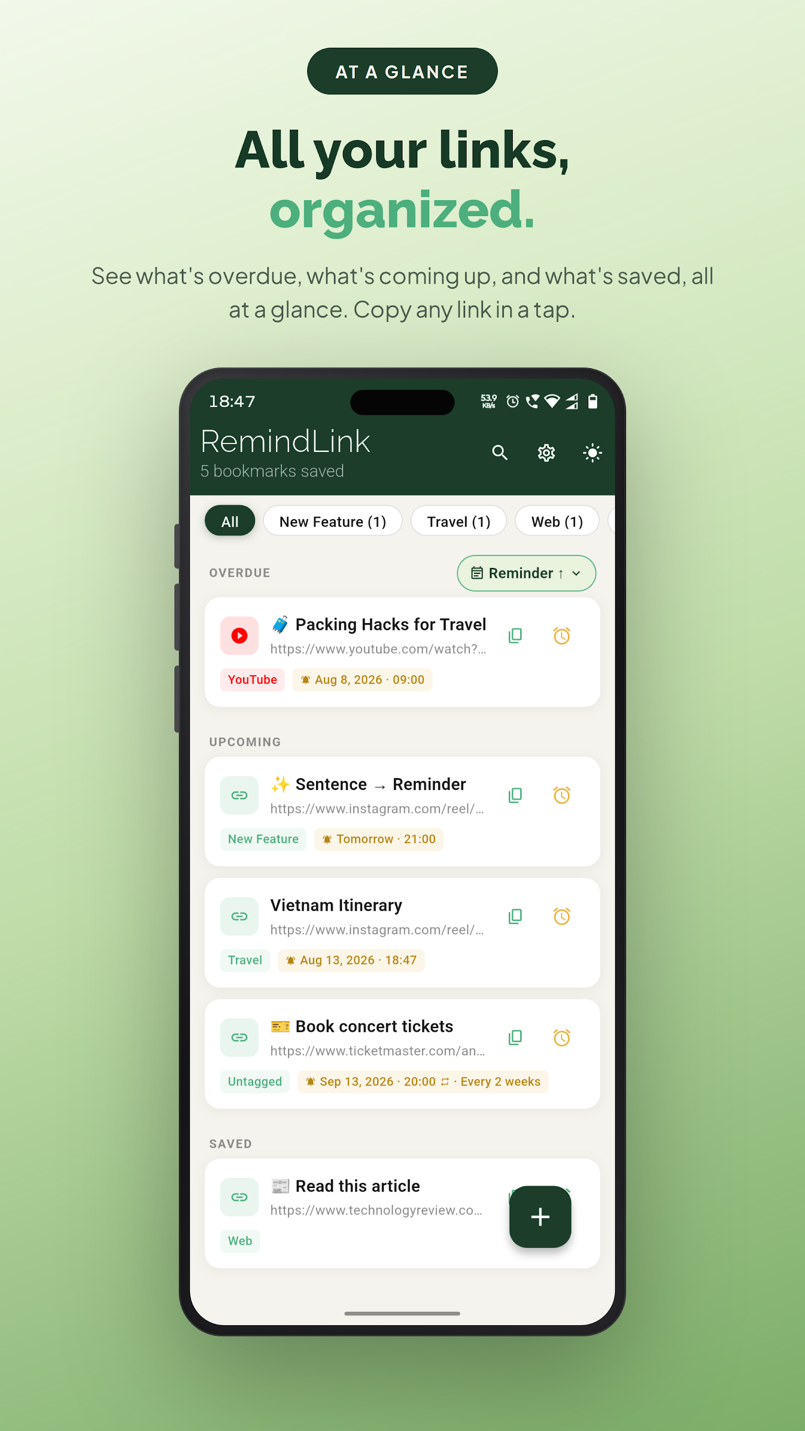 RemindLink: Bookmark Reminder screenshot 4