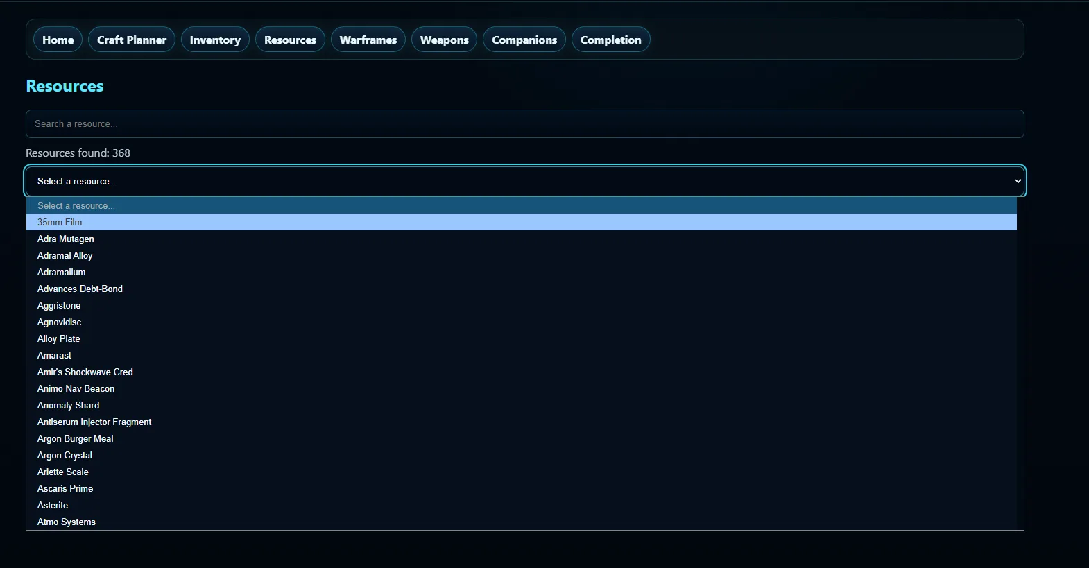 Warframe Resource Finder screenshot 3