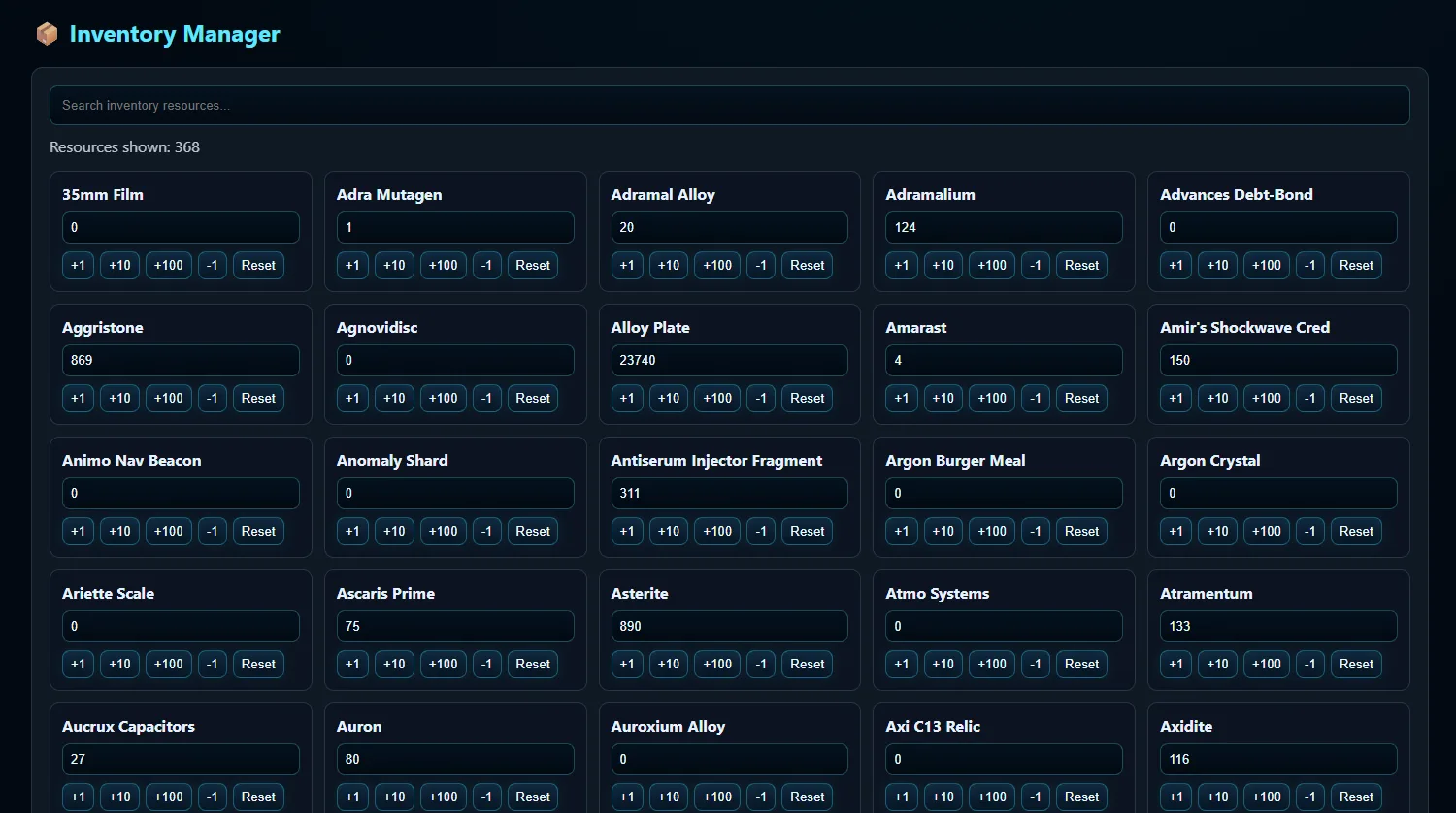 Warframe Resource Finder screenshot 2