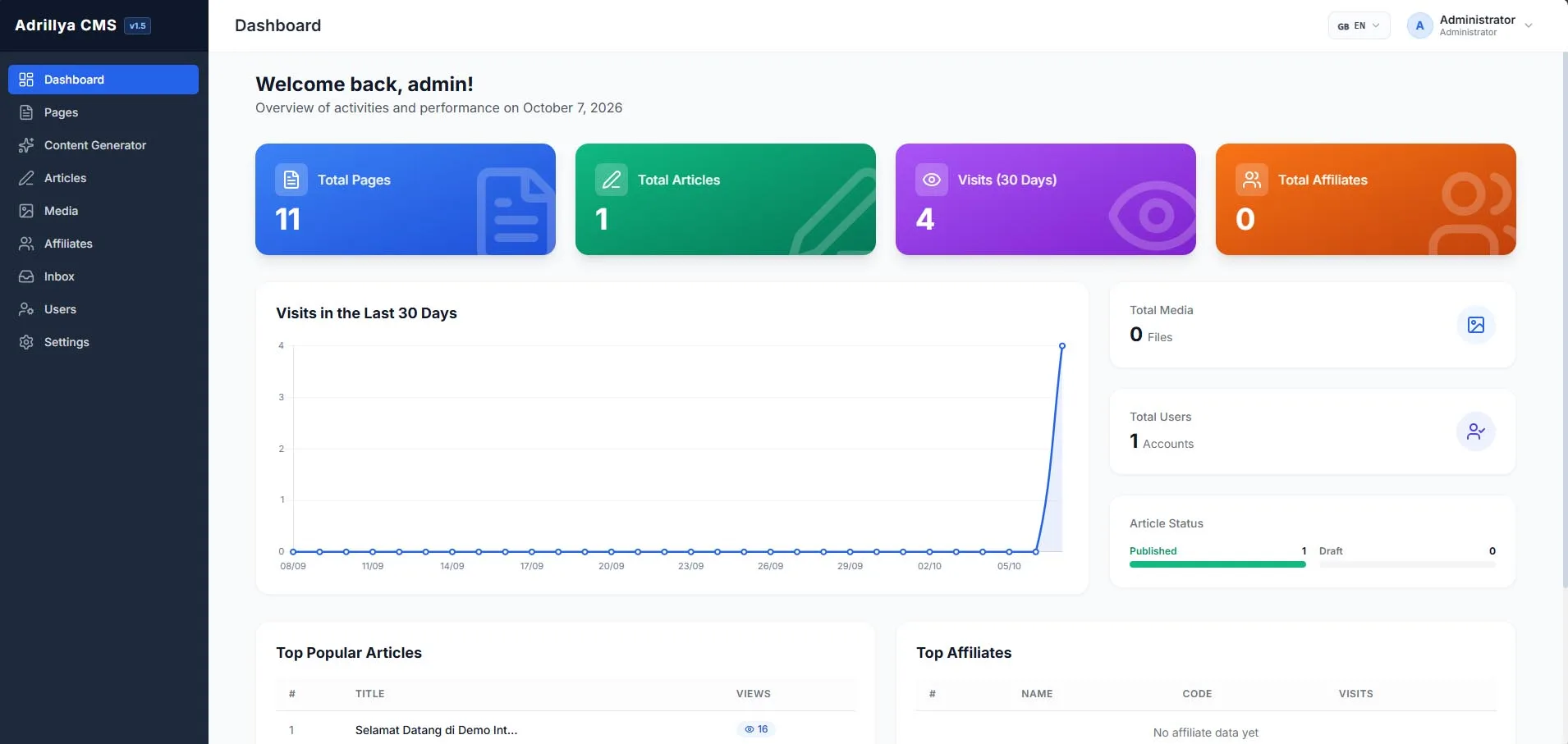 Adrillya CMS Pro screenshot 2