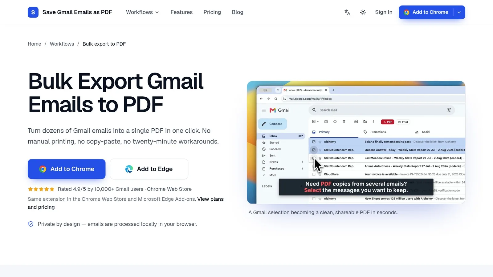 Save Gmail Emails as PDF in Bulk screenshot 4