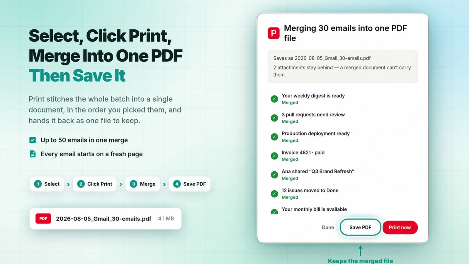 Save Gmail Emails as PDF in Bulk screenshot 3