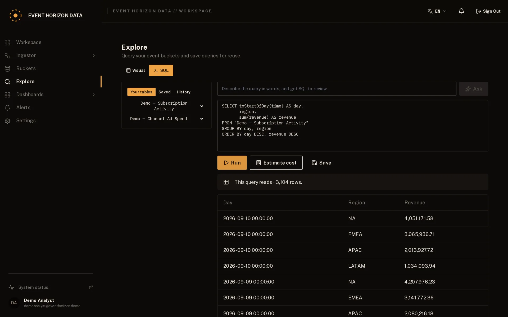 Event Horizon Data screenshot 3