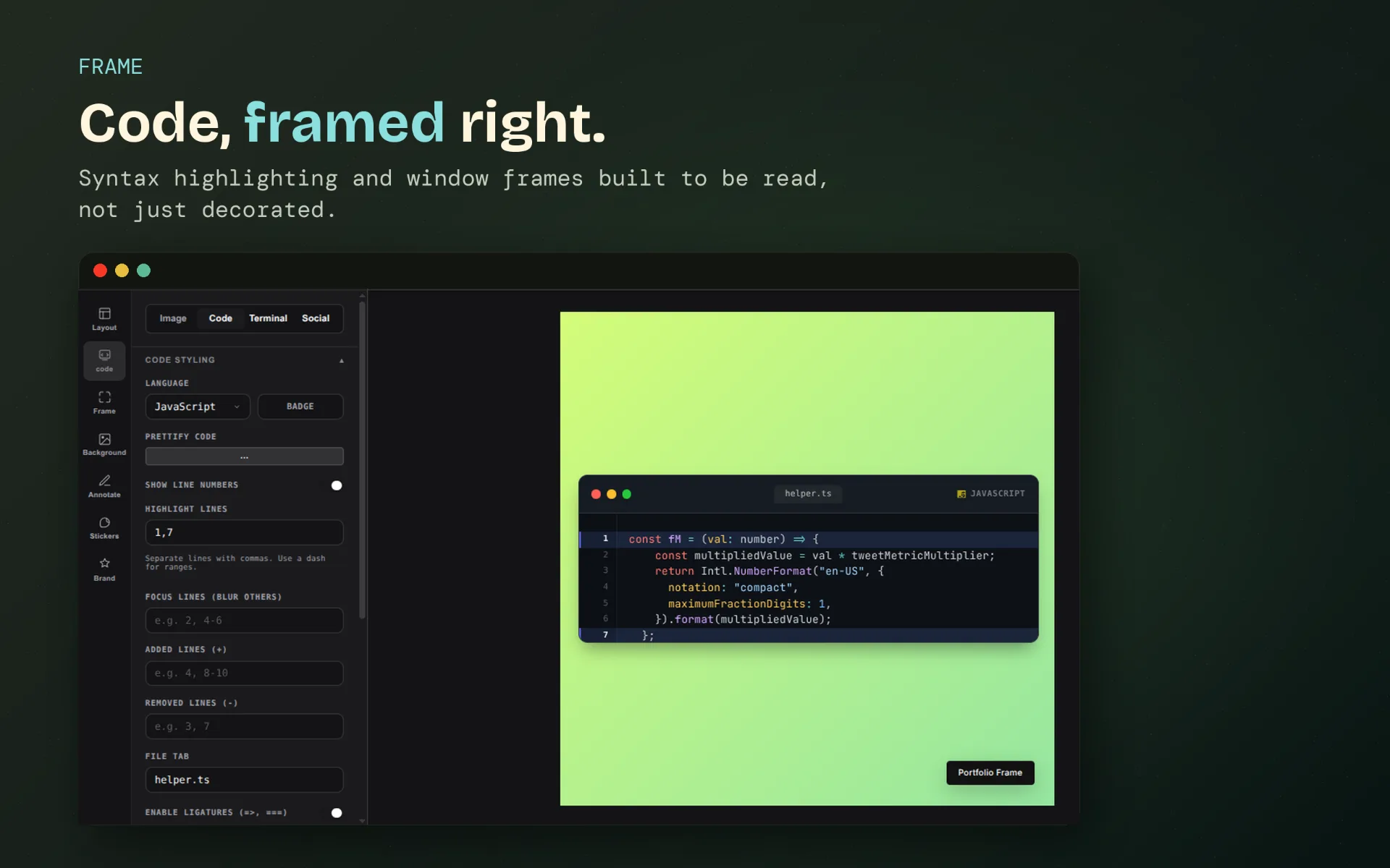 Portfolio Frame screenshot 1