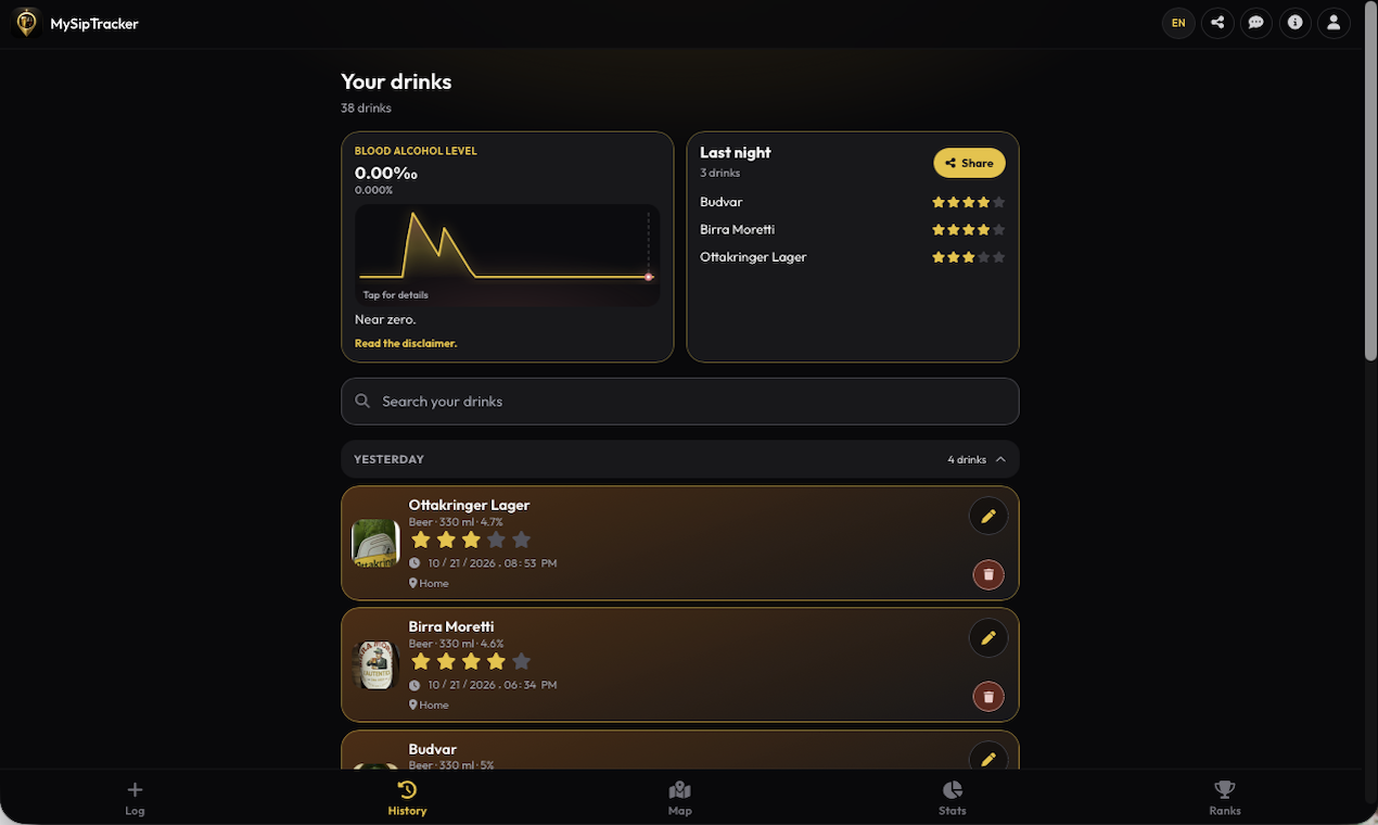 MySipTracker screenshot 2