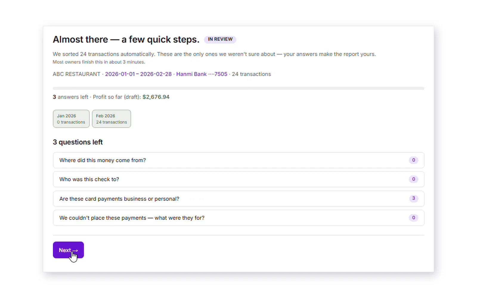 ONE CLICK P&L screenshot 3