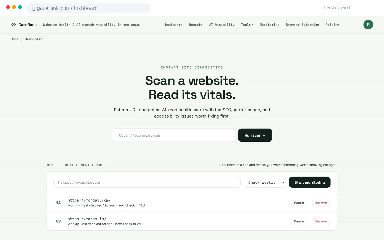 Gazerank screenshot 2