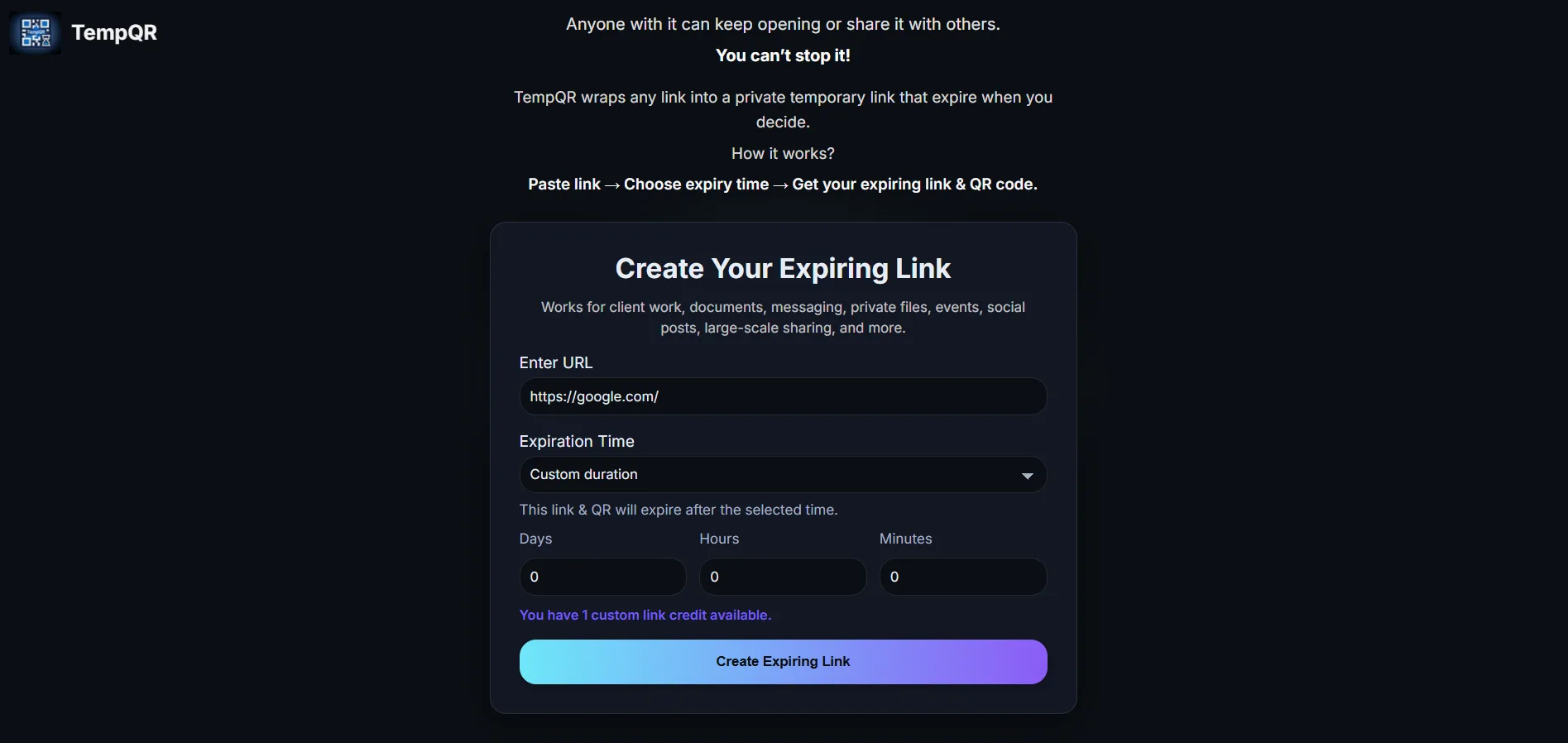 TempQR screenshot 2