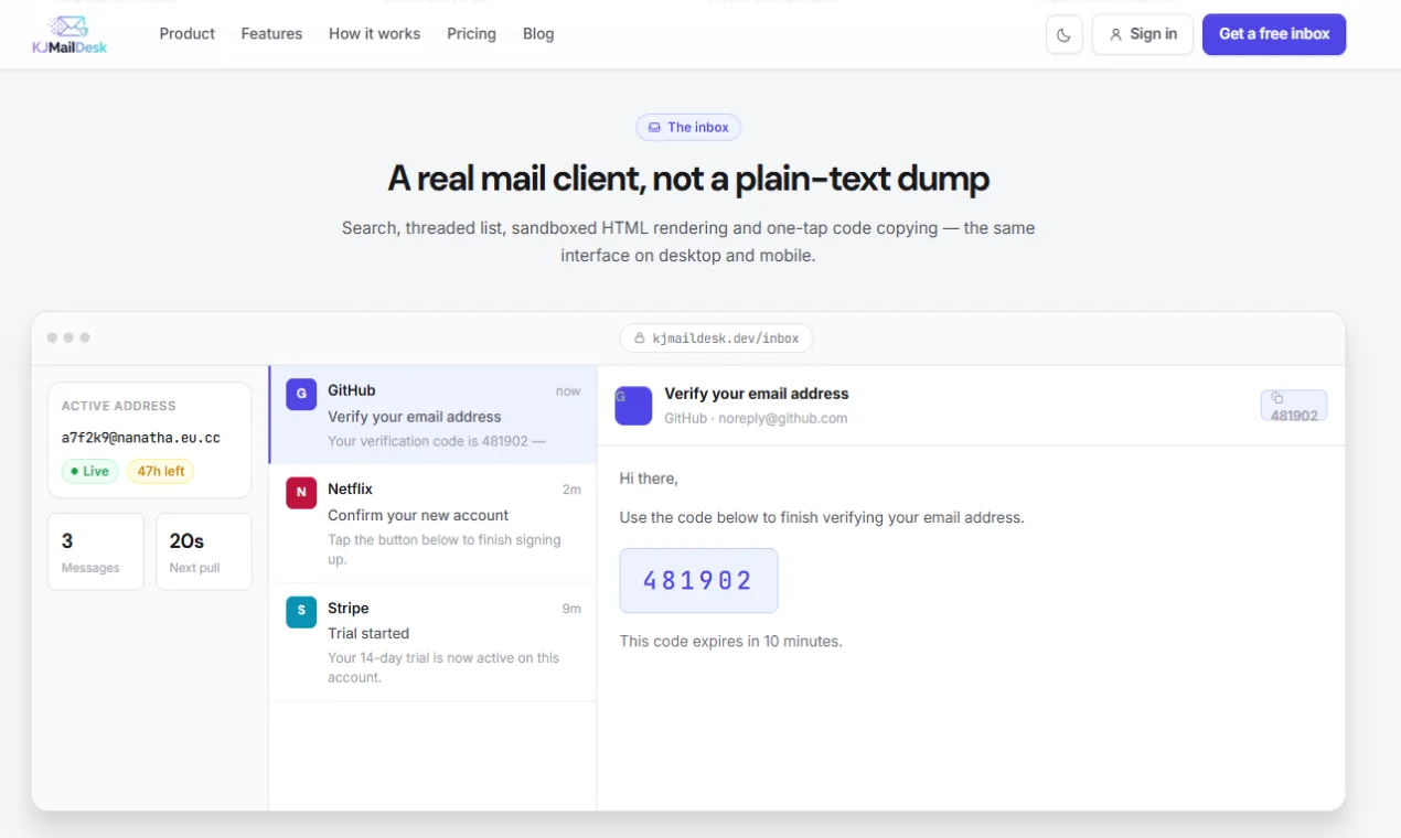 KJMailDesk screenshot 2